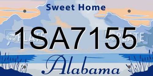 1SA7155 Alabama License Plate
