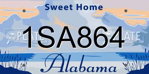 1SA864 Alabama License Plate