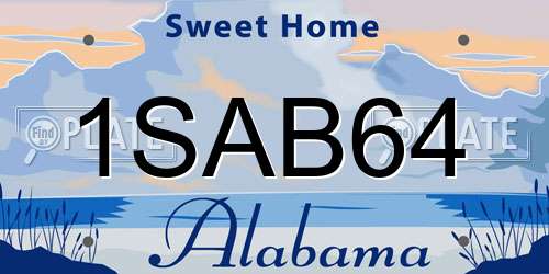 1SAB64 Alabama License Plate