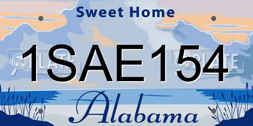 1SAE154 Alabama License Plate