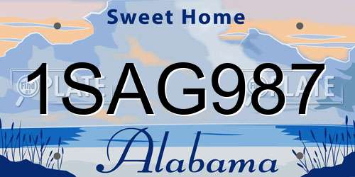 1SAG987 Alabama License Plate