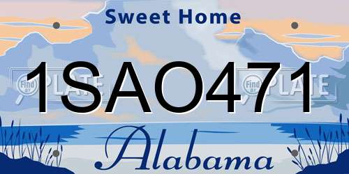 1SAO471 Alabama License Plate
