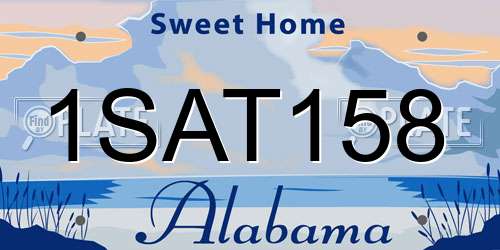 1SAT158 Alabama License Plate