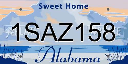 1SAZ158 Alabama License Plate