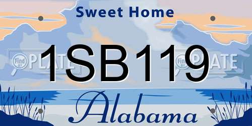 1SB119 Alabama License Plate