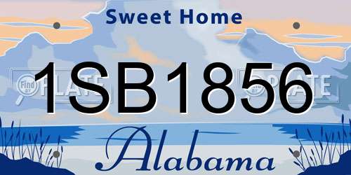 1SB1856 Alabama License Plate