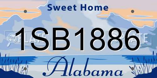 1SB1886 Alabama License Plate