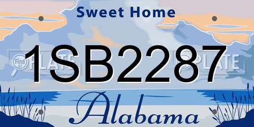 1SB2287 Alabama License Plate