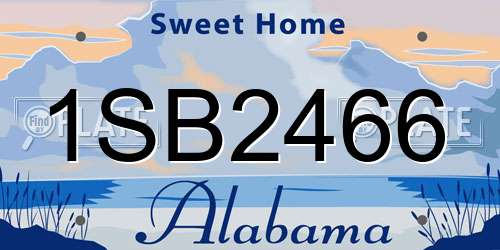 1SB2466 Alabama License Plate