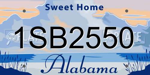 1SB2550 Alabama License Plate