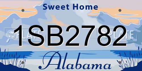 1SB2782 Alabama License Plate