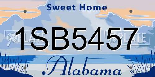 1SB5457 Alabama License Plate