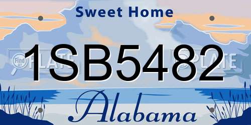 1SB5482 Alabama License Plate