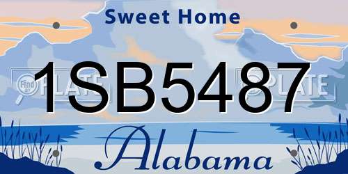 1SB5487 Alabama License Plate
