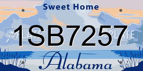 1SB7257 Alabama License Plate
