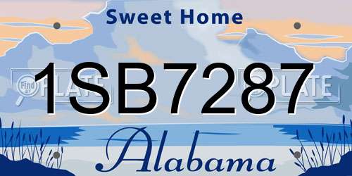 1SB7287 Alabama License Plate