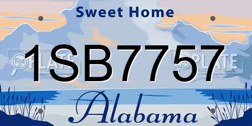 1SB7757 Alabama License Plate
