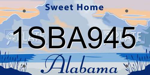 1SBA945 Alabama License Plate