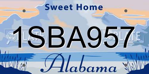 1SBA957 Alabama License Plate