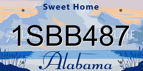 1SBB487 Alabama License Plate