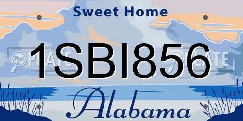 1SBI856 Alabama License Plate