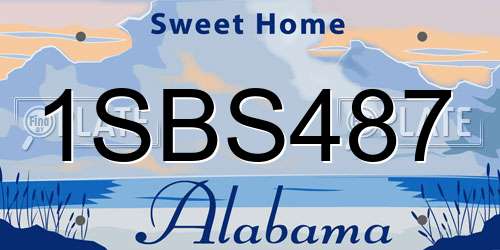 1SBS487 Alabama License Plate
