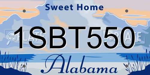 1SBT550 Alabama License Plate