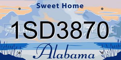1SD3870 Alabama License Plate