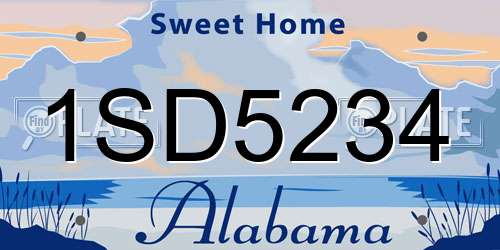 1SD5234 Alabama License Plate