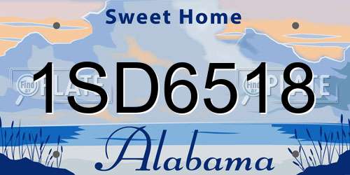1SD6518 Alabama License Plate