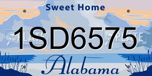 1SD6575 Alabama License Plate