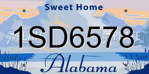 1SD6578 Alabama License Plate