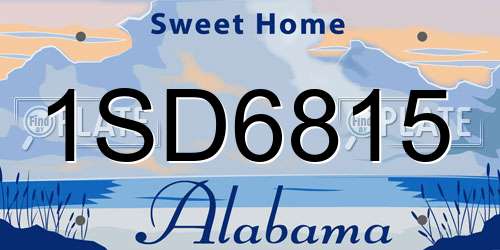 1SD6815 Alabama License Plate
