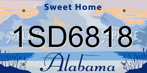 1SD6818 Alabama License Plate