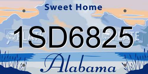 1SD6825 Alabama License Plate