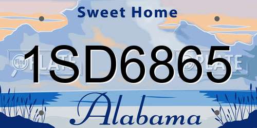 1SD6865 Alabama License Plate