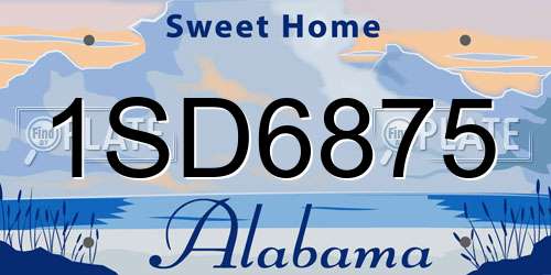 1SD6875 Alabama License Plate