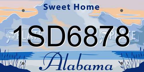 1SD6878 Alabama License Plate