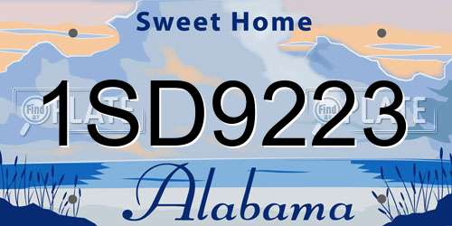 1SD9223 Alabama License Plate