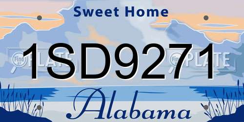 1SD9271 Alabama License Plate