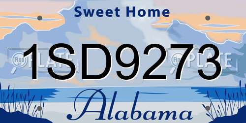 1SD9273 Alabama License Plate