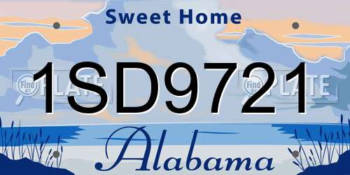 1SD9721 Alabama License Plate