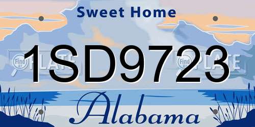 1SD9723 Alabama License Plate