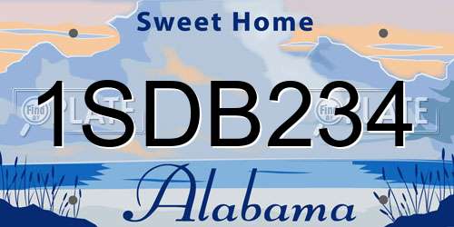 1SDB234 Alabama License Plate