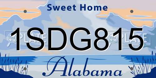 1SDG815 Alabama License Plate