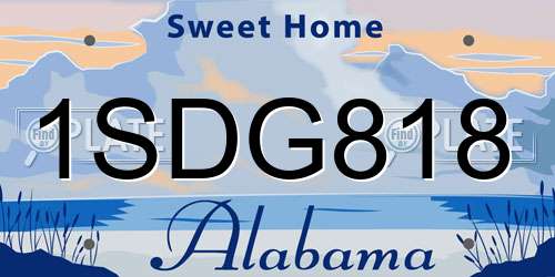 1SDG818 Alabama License Plate
