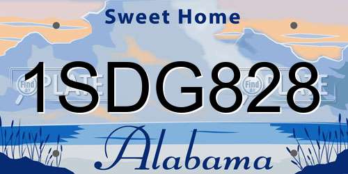 1SDG828 Alabama License Plate
