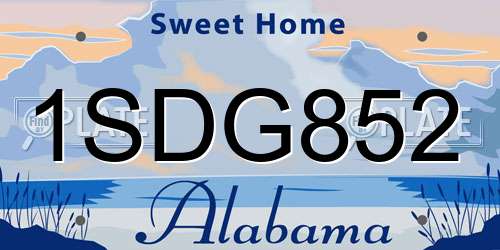 1SDG852 Alabama License Plate
