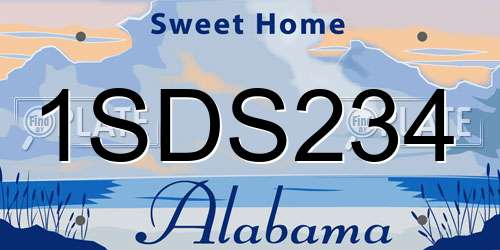 1SDS234 Alabama License Plate