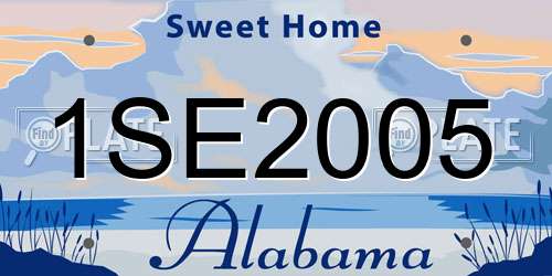 1SE2005 Alabama License Plate